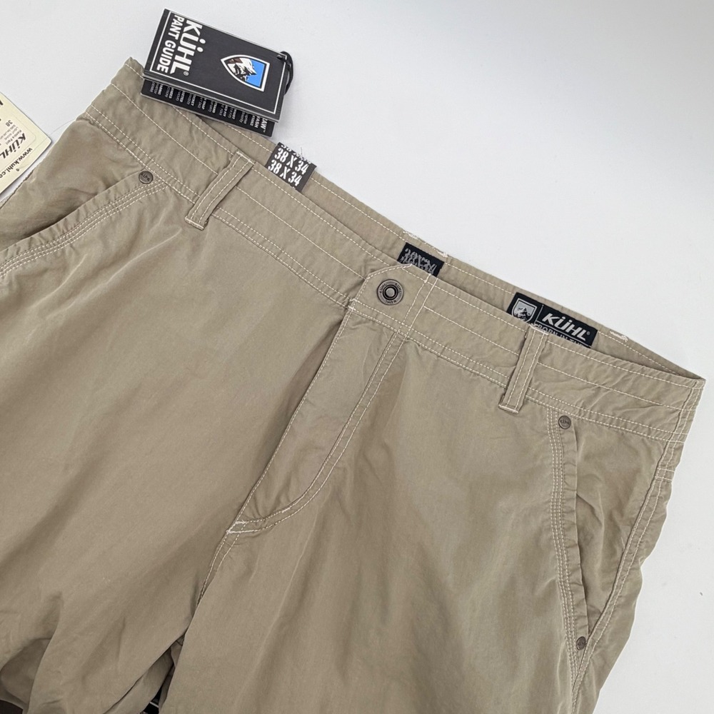 Kuhl Kontra Pant Mens 38x34 Light Khaki 5065 Lightweight Hiking Utility Trousers